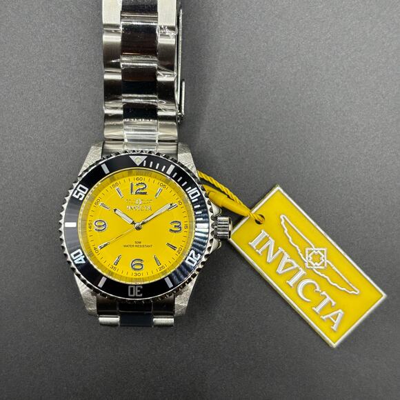 Invicta Specialty 49345 Men 40mm Yellow Dial Black Bezel Stainless Steel Quartz - Picture 16 of 17